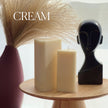 Ribbed Triangular Pillar Soy Wax Candle Set | Unscented Decorative Candles