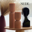 Ribbed Hourglass Pillar Candle: Sculptural Soy Wax Candle