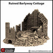 Ruined Barleyway Cottage - King and Country, DnD, Pathfinder, 15mm, 28mm, 32mm, wargaming terrain, scatter scenery D&D medieval village