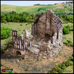 Ruined Barleyway Cottage - King and Country, DnD, Pathfinder, 15mm, 28mm, 32mm, wargaming terrain, scatter scenery D&D medieval village