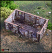 Ruined Norman Stone Barn - King and Country, DnD, Pathfinder, 15mm, 28mm, 32mm, wargaming terrain, scatter scenery D&D farm, fields, village