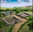 Farm Fields Set - King and Country, DnD, Pathfinder, 15mm, 28mm, 32mm, wargaming terrain, scenery D&D farm, crops, pumpkin, medieval village