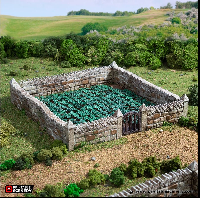 Farm Fields Set - King and Country, DnD, Pathfinder, 15mm, 28mm, 32mm, wargaming terrain, scenery D&D farm, crops, pumpkin, medieval village
