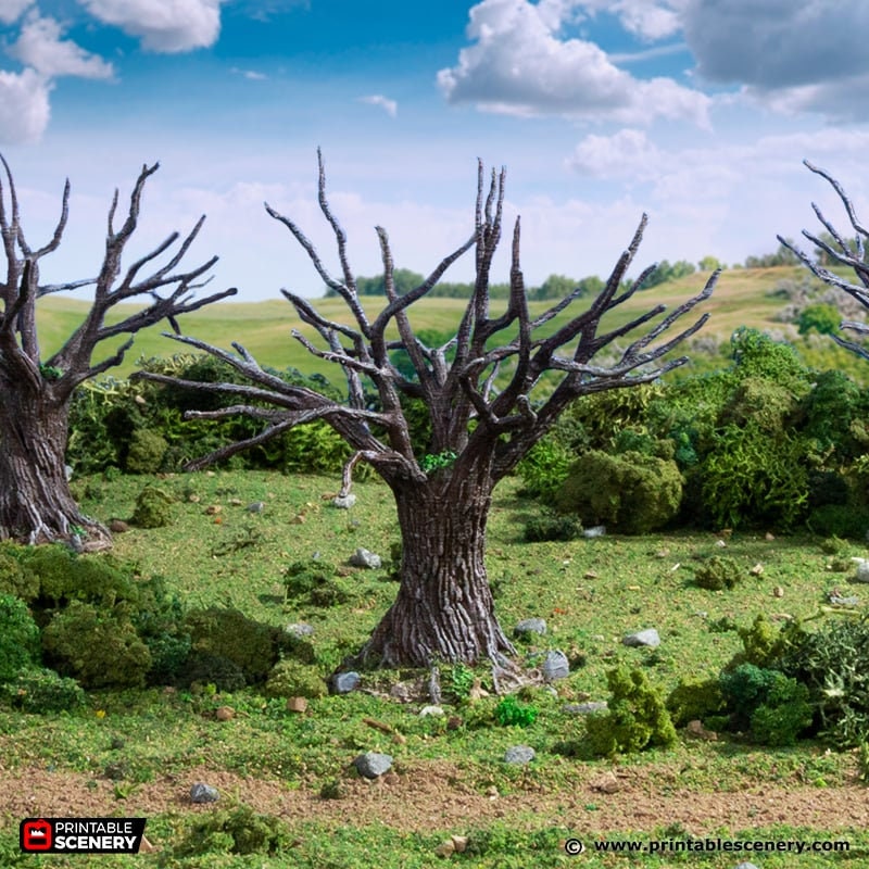 Oak Trees - King and Country, DnD, Pathfinder, 15mm, 28mm, 32mm, wargaming terrain, scenery D&D, medieval village, nature, forest, town