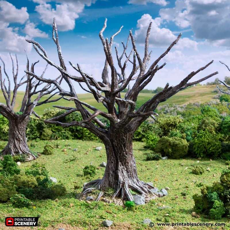 Oak Trees - King and Country, DnD, Pathfinder, 15mm, 28mm, 32mm, wargaming terrain, scenery D&D, medieval village, nature, forest, town