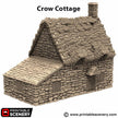 Crow Cottage - King and Country, DnD, Pathfinder, 15mm, 28mm, 32mm, wargaming terrain, scenery D&D, medieval village, house, home, town