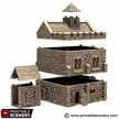 Norman Stone Keep - King and Country, DnD, Pathfinder, 15mm, 28mm, 32mm, wargaming terrain, scenery D&D, medieval castle, fort, village