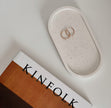 Handmade Jesmonite Oval Trinket Tray: Scandi Home Decor