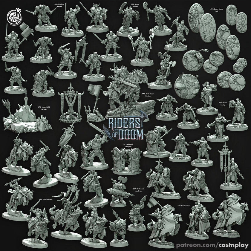 Dark Baron Harkon - dnd miniature Cast N Play Riders of Doom, Wargaming, Human, Male, Fighter, Cleric, Paladin, Boss, Monster, Evil, Undead