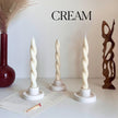 Handmade Twisted Soy Wax Taper Candle: Pastel Dinner Decor