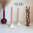 Tall Twisted Soy Wax Taper Candle: Handmade Pastel Decor