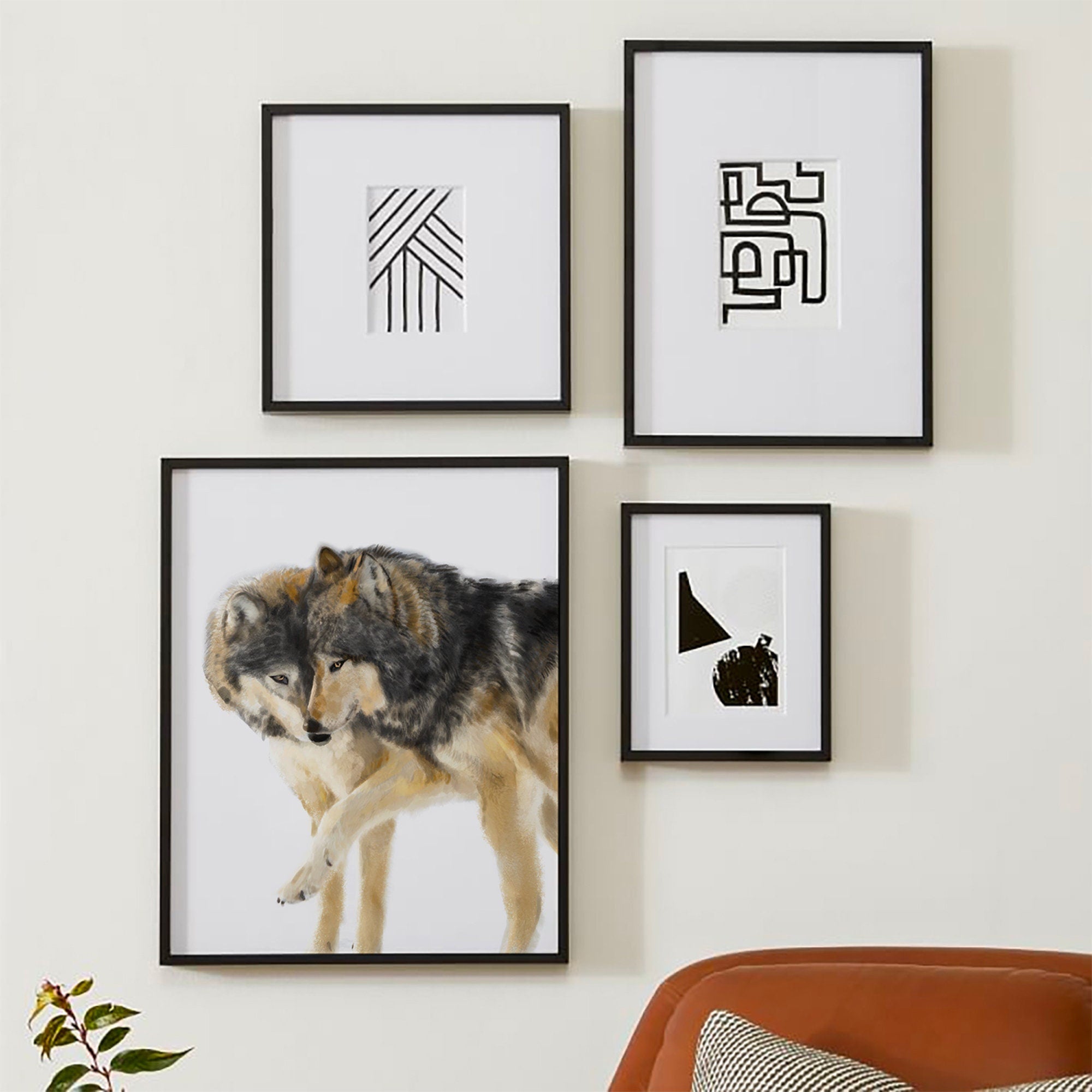 Wolves Couple Art Print: Sweet Anniversary Gift for Wife