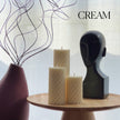 Soy Wax Ribbed Swirl Pillar Candle Set | Unscented Decorative Candles
