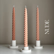 Tall Twisted Soy Wax Taper Candle: Handmade Pastel Decor