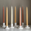 Tall Twisted Soy Wax Taper Candle: Handmade Pastel Decor