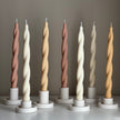 Tall Twisted Soy Wax Taper Candle: Handmade Dinner Decor