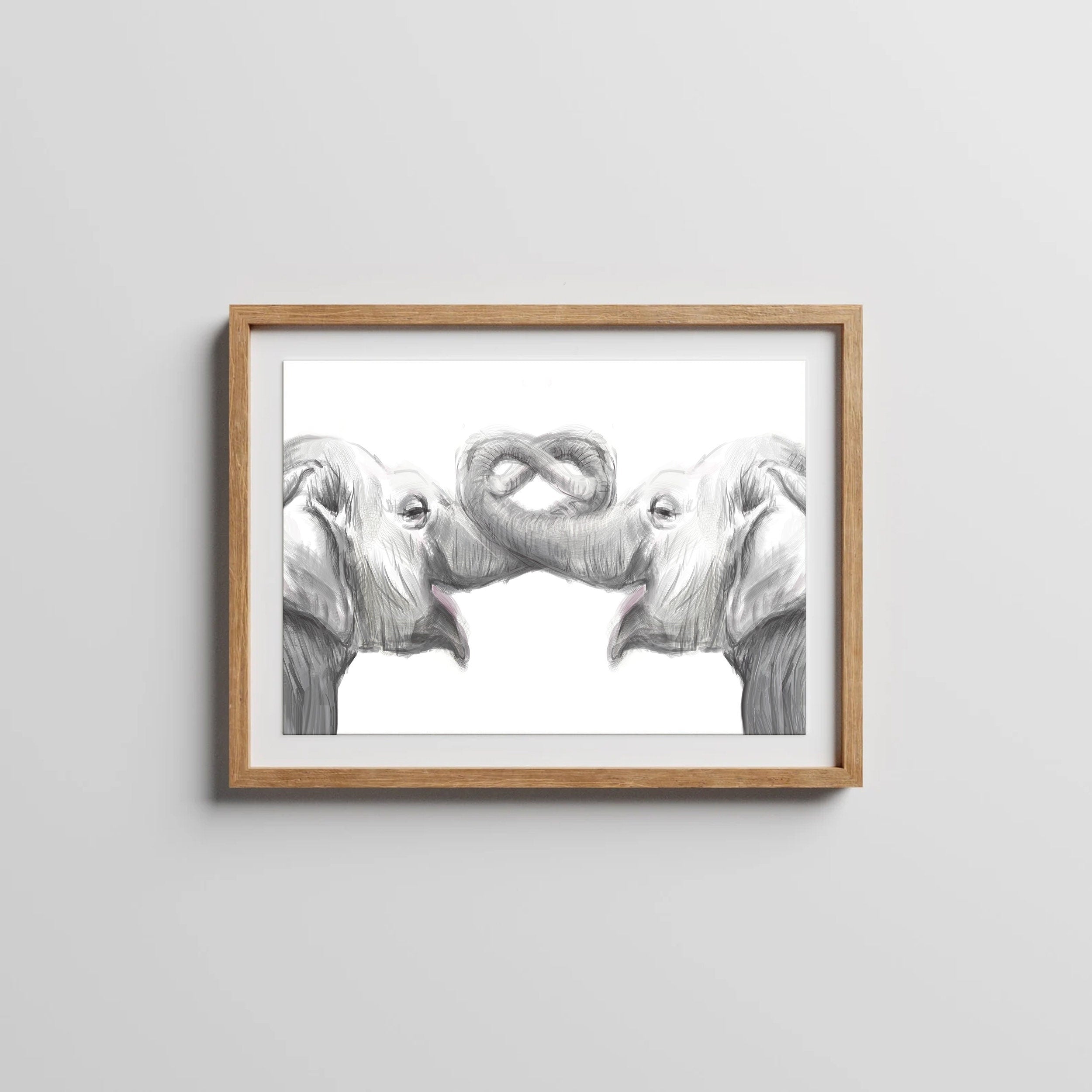 Personalized Elephants Art Print