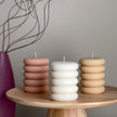 Round Soy Wax Pillar Candle: Wavy Unscented Decorative Candle
