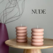 Round Soy Wax Pillar Candle: Wavy Unscented Decorative Candle