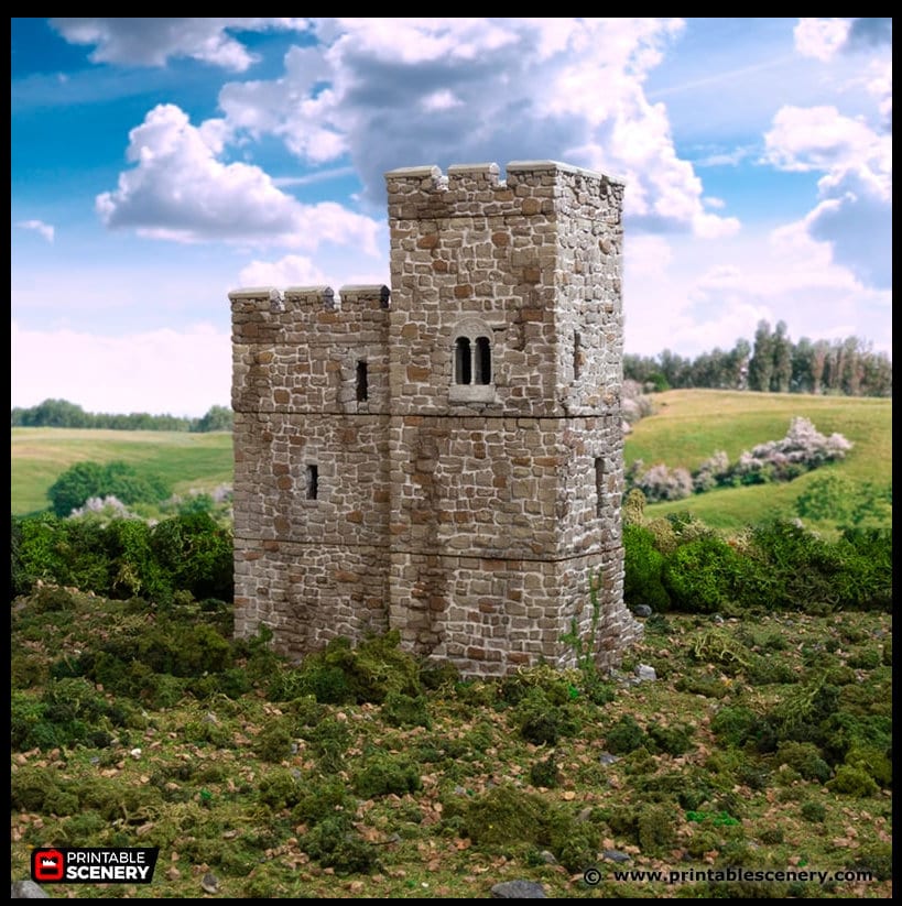 Norman Stone Fort - King and Country, DnD, Pathfinder, 15mm, 28mm, 32mm, wargaming terrain, scenery D&D fort, base, castle, stone, medieval