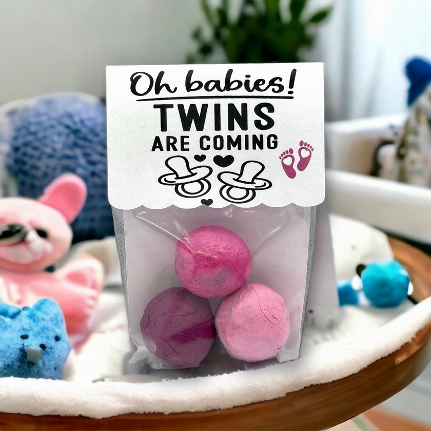 Seed Bombs - 3 Pack - Baby Girl or Baby Boy or Twins Announcement for Baby Shower or Gender Reveal Party - Canadian Wildflower