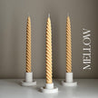 Tall Twisted Soy Wax Taper Candle: Handmade Pastel Decor