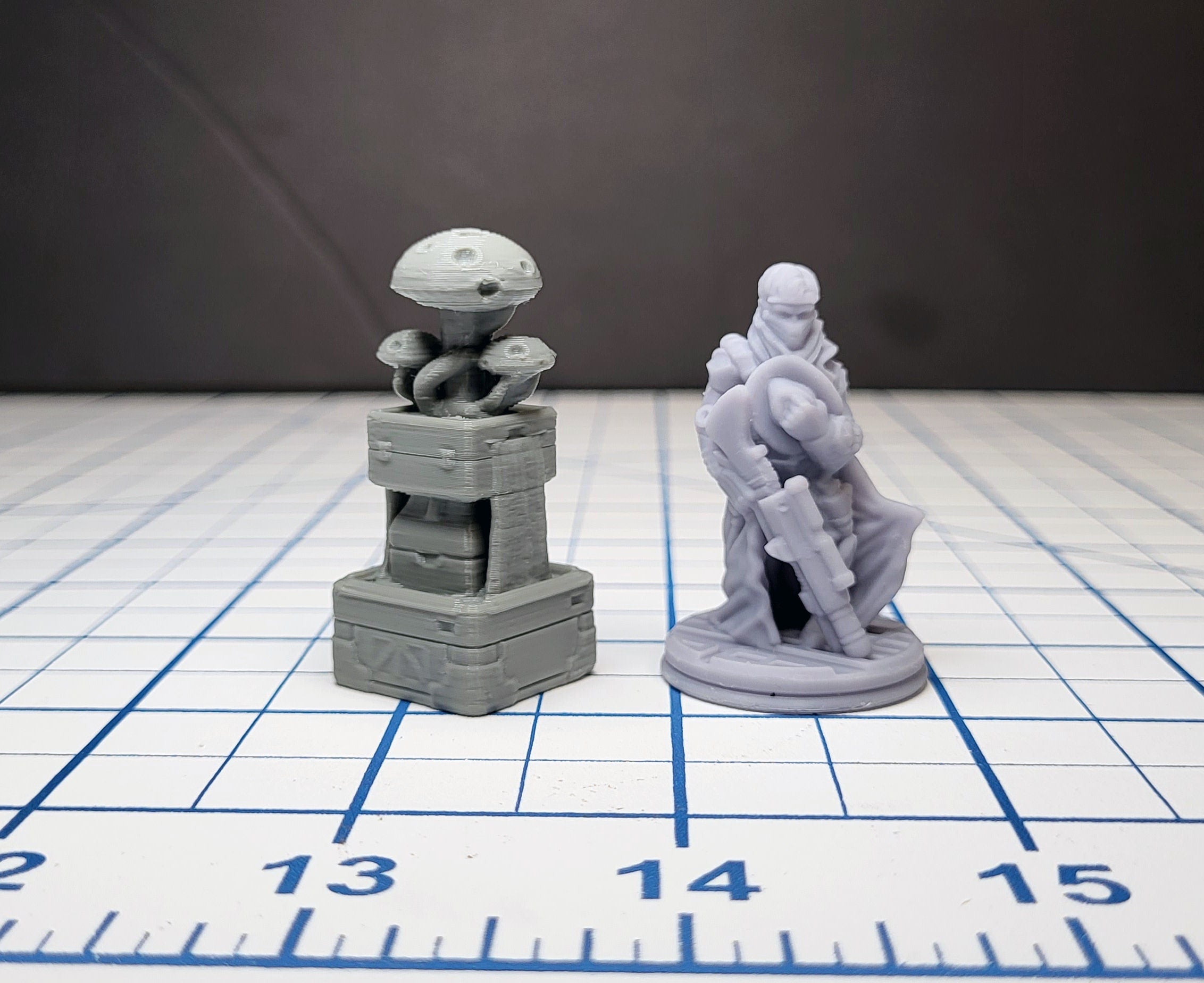 Sci-fi Scenery - Fountains and Statues - EC3D Design, Infinity, Legion, Scifi, Cyberpunk, Starfinder, courtyard, office, futuristic terrain