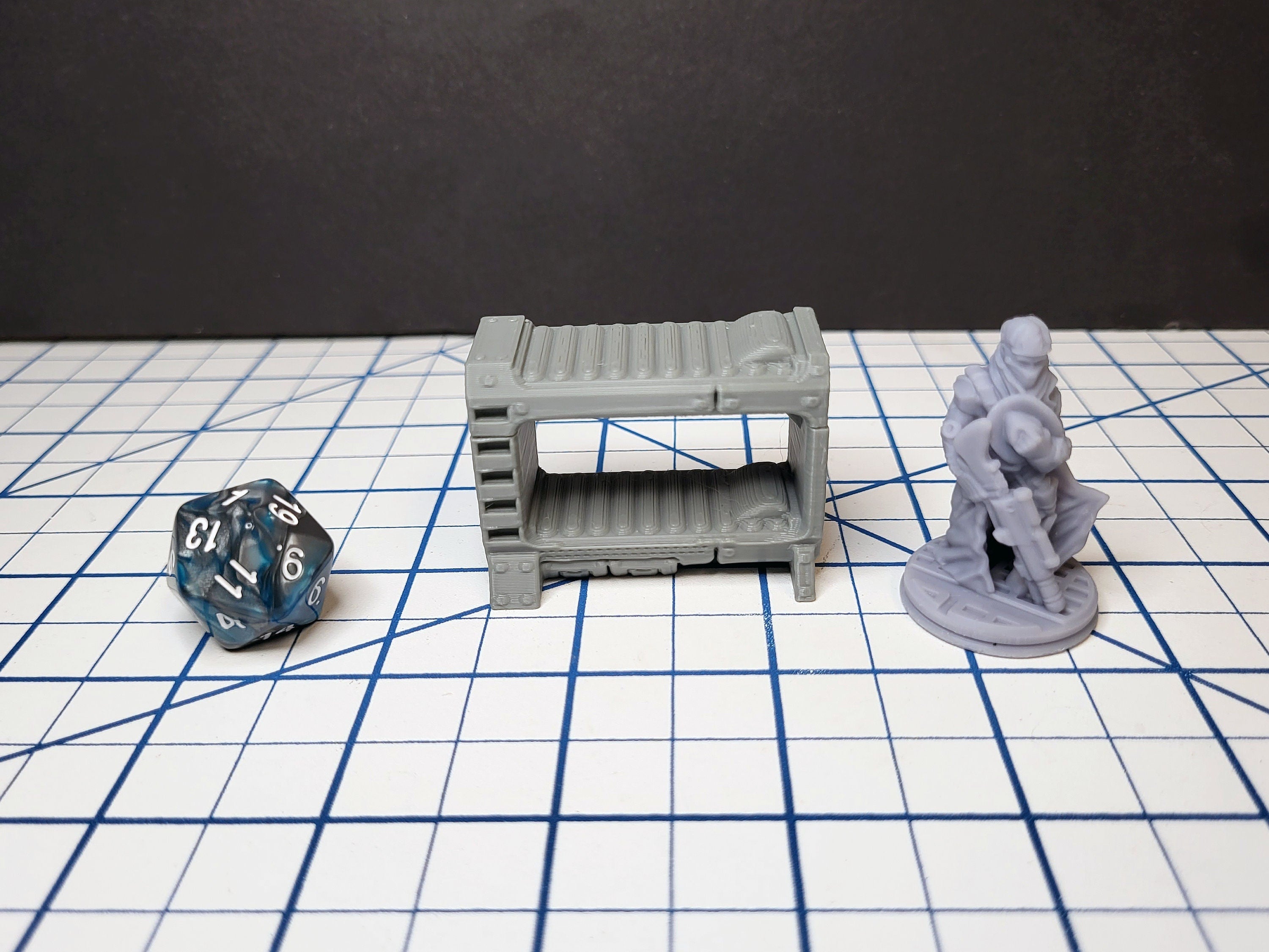 Sci-fi Scenery - Beds, tables, lockers - EC3D Design, Infinity, Legion, Scifi, Cyberpunk, Starfinder, ttrpg terrain, traveller, furniture