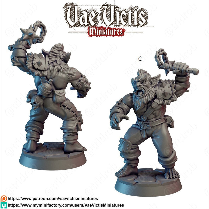 Bugbear Mini Set - Vae Victis Miniatures | DnD | Bugbears | monster| melee | barbarian | Fighter | Pathfinder | TTRPG | Wargaming Frostgrave
