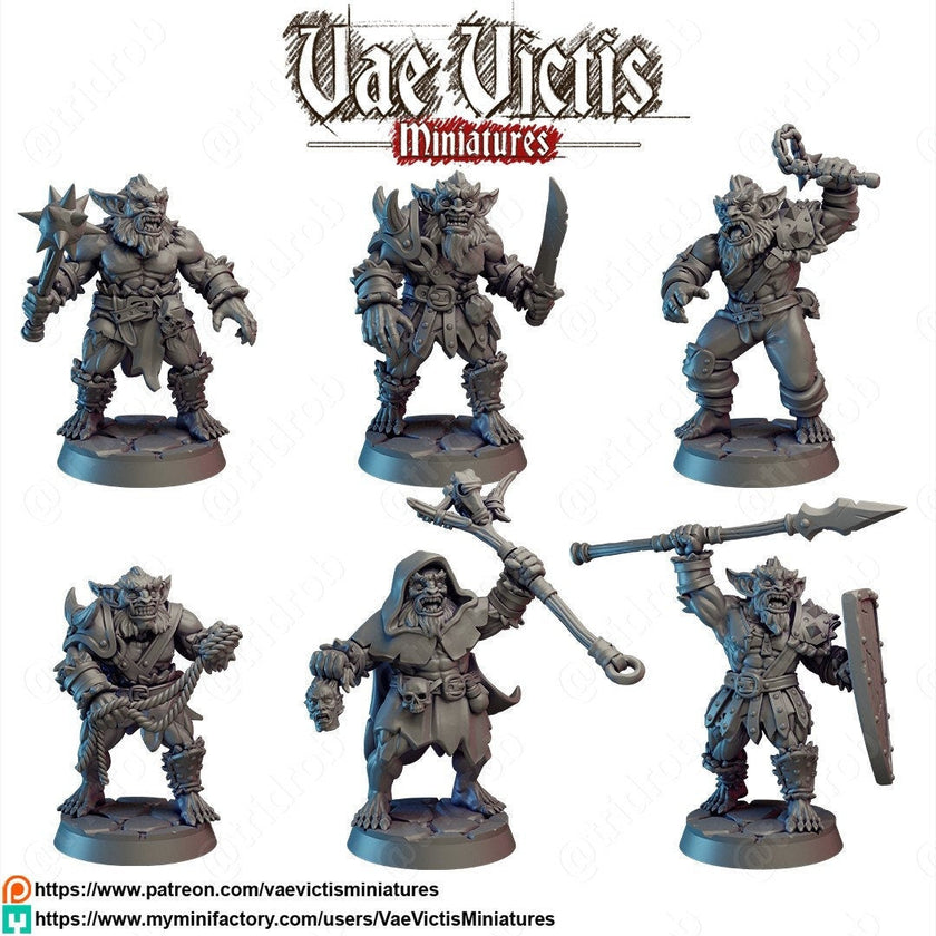 Bugbear Mini Set - Vae Victis Miniatures | DnD | Bugbears | monster| melee | barbarian | Fighter | Pathfinder | TTRPG | Wargaming Frostgrave
