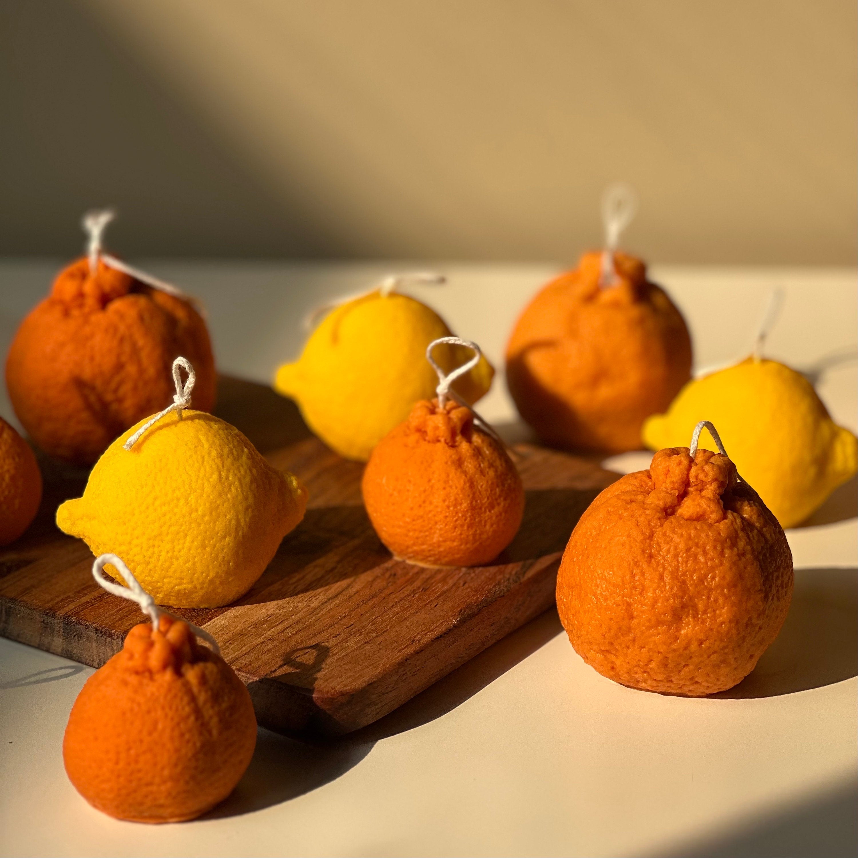Orange Shaped Candle Set: Soy Wax Vegan Minimalist Decor