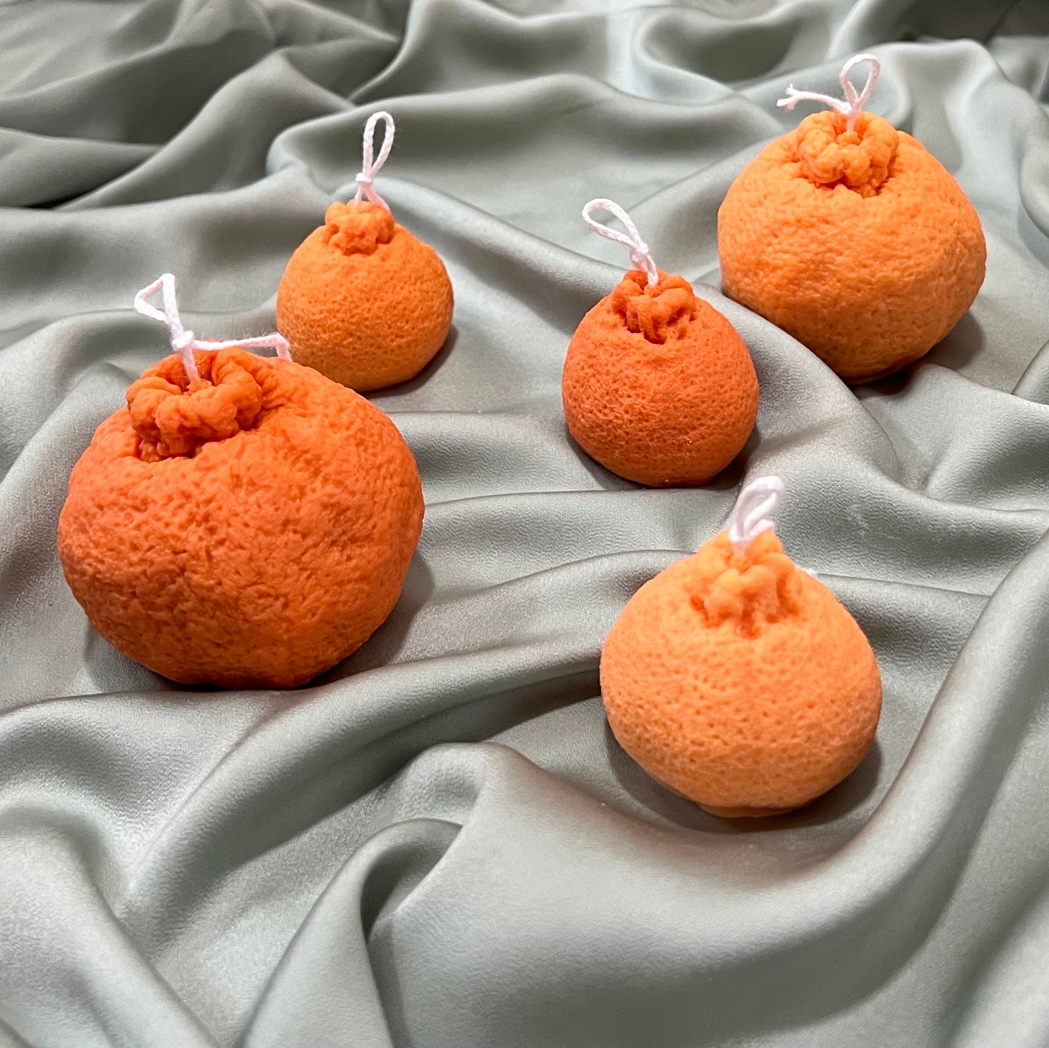 Orange Shaped Candle Set: Soy Wax Vegan Minimalist Decor