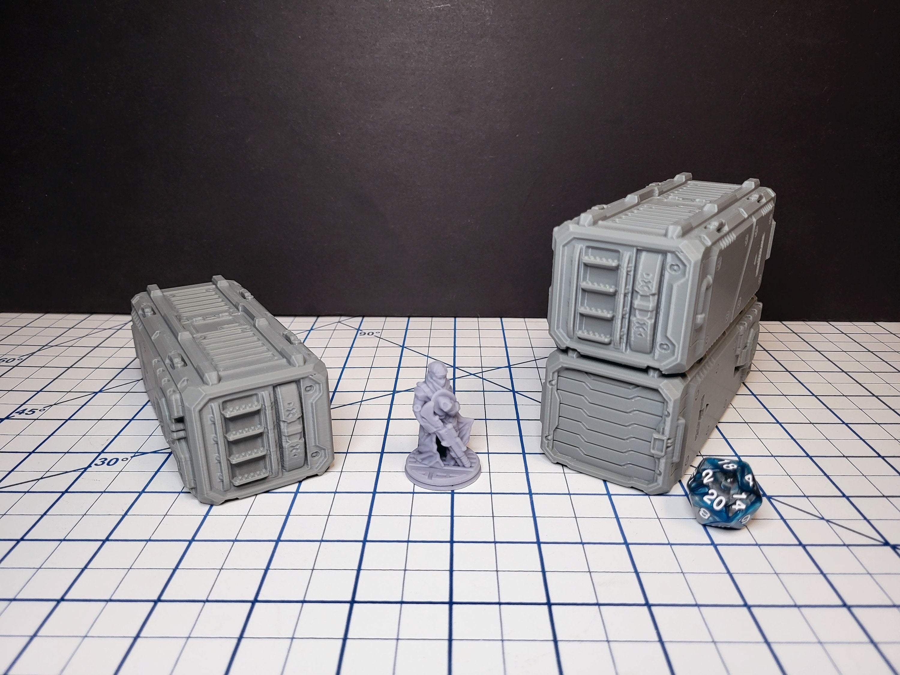 Shipping Container - Sci-fi Scenery - by EC3D, Infinity, Legion, Scifi, Cyberpunk, Starfinder, spaceport, space station, futuristic terrain