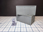 Shipping Container - Sci-fi and Modern Terrain by EC3D, for Infinity, Legion, Scifi, Cyberpunk, Starfinder, cargo, warehouse, port scenery