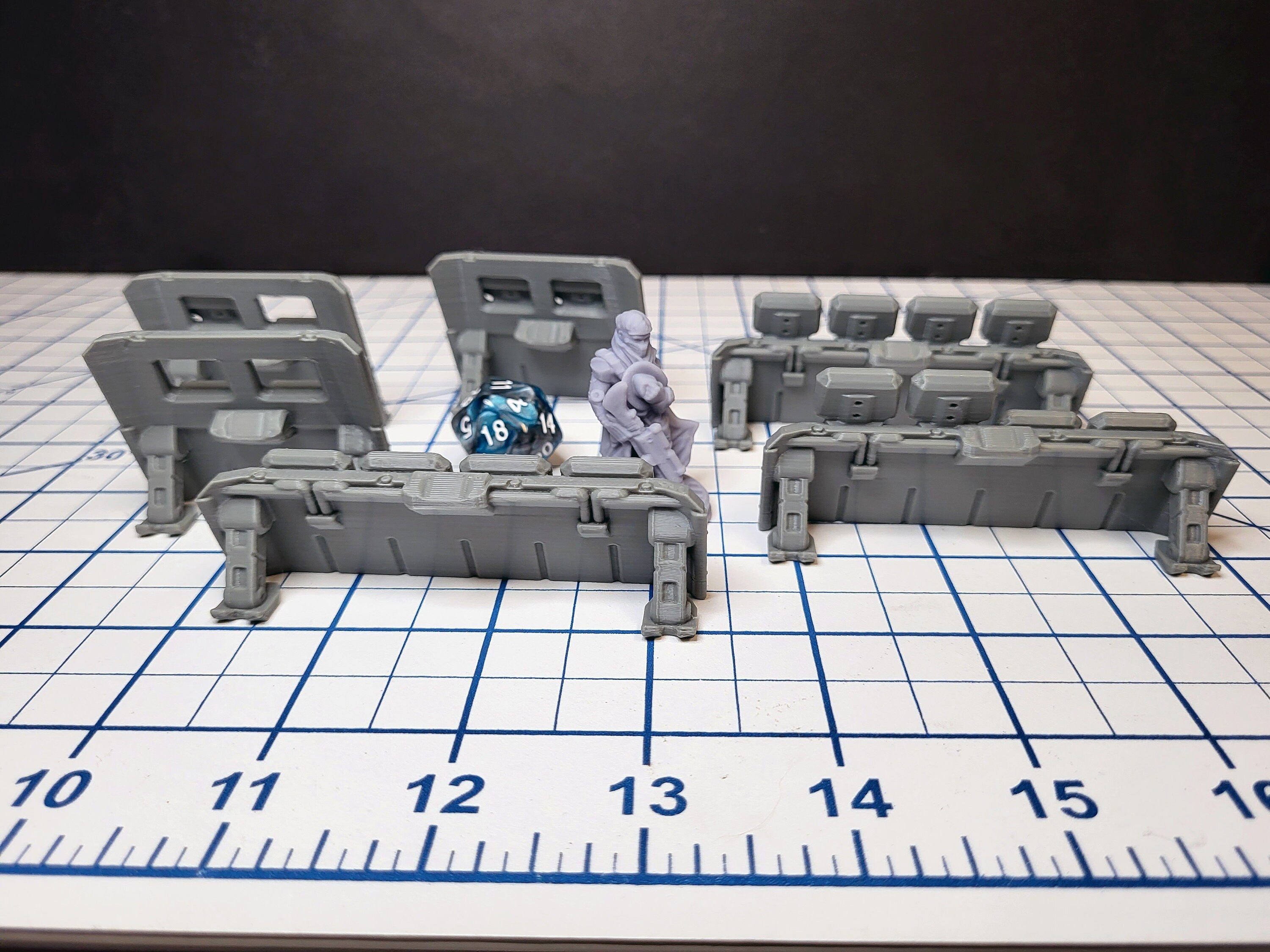 Quick Deploy Barricades - Sci-fi Scenery - by EC3D, Infinity, Legion, Scifi, Cyberpunk, Starfinder, cover, wargaming, futuristic terrain