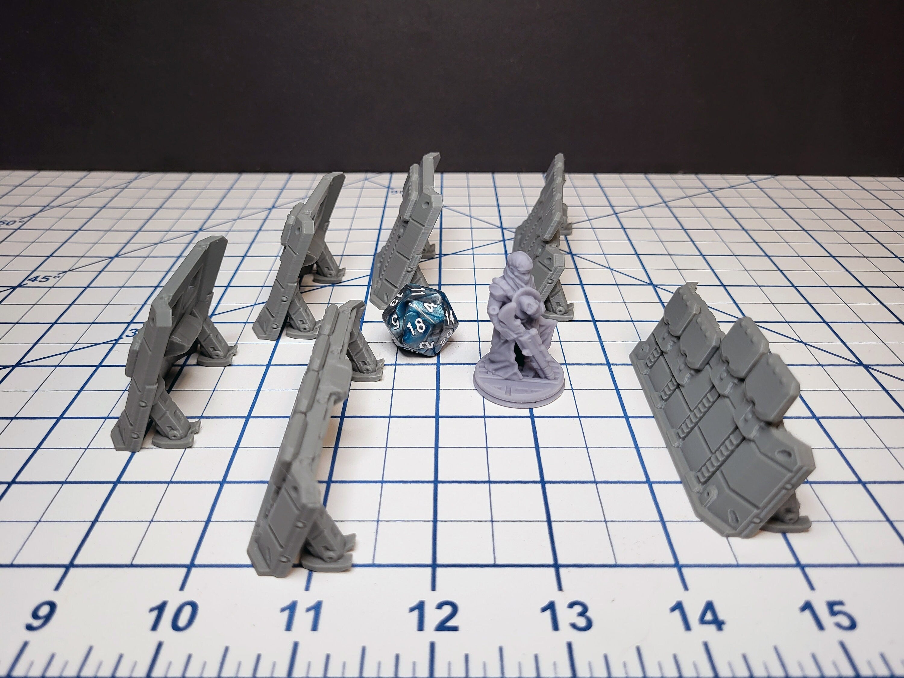 Quick Deploy Barricades - Sci-fi Scenery - by EC3D, Infinity, Legion, Scifi, Cyberpunk, Starfinder, cover, wargaming, futuristic terrain
