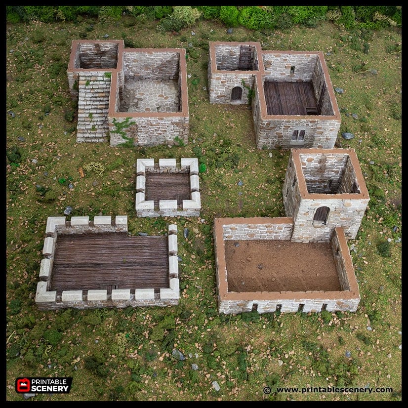Norman Stone Fort - King and Country, DnD, Pathfinder, 15mm, 28mm, 32mm, wargaming terrain, scenery D&D fort, base, castle, stone, medieval