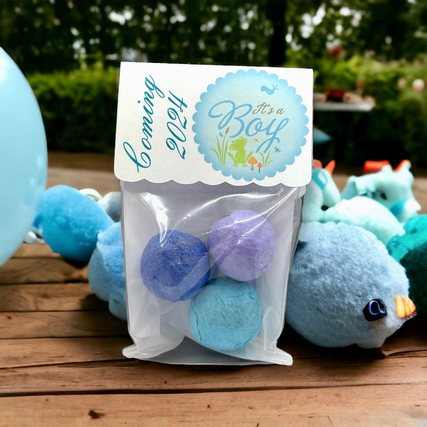 Seed Bombs - 3 Pack - Baby Girl or Baby Boy or Twins Announcement for Baby Shower or Gender Reveal Party - Canadian Wildflower
