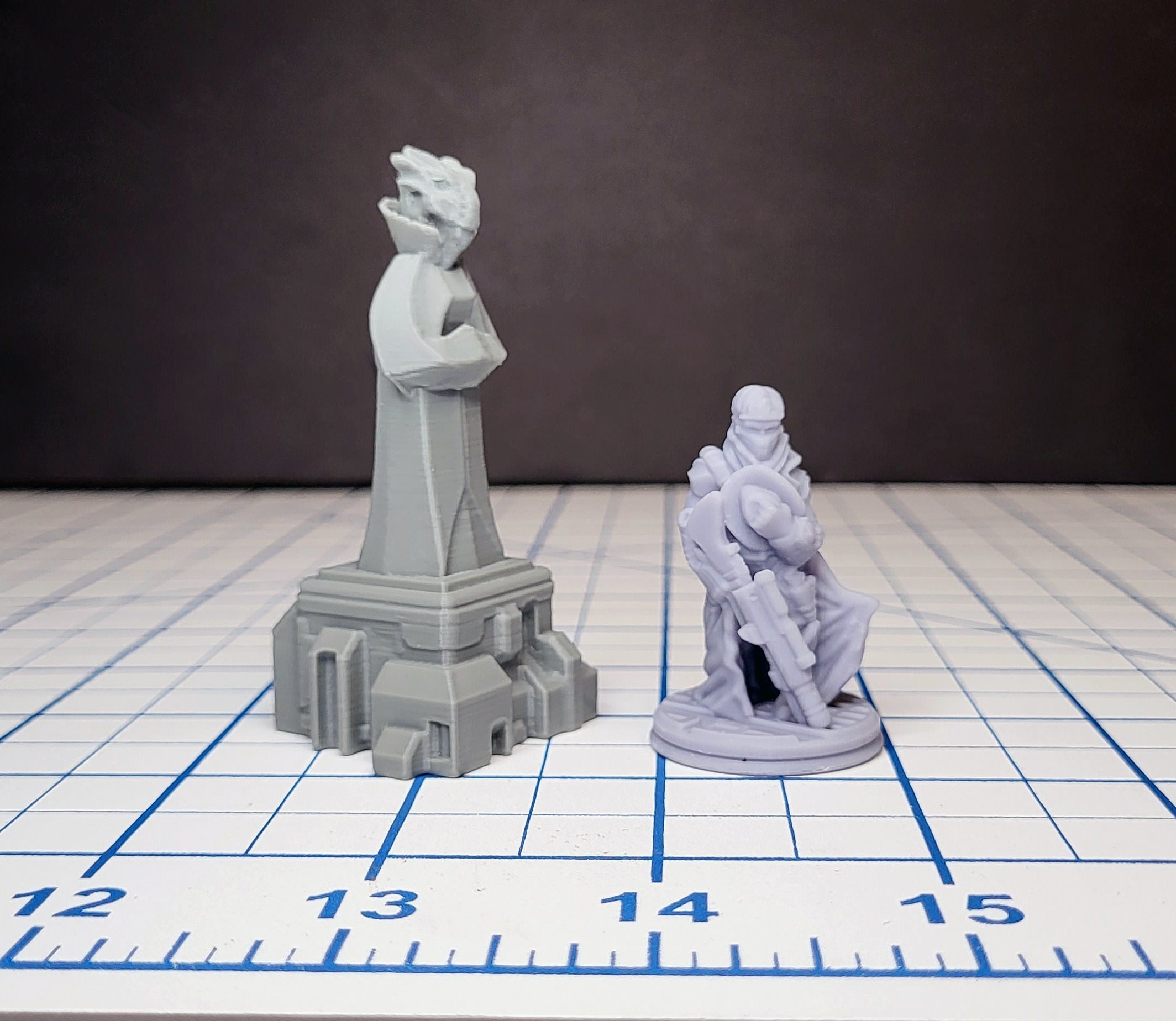 Sci-fi Scenery - Fountains and Statues - EC3D Design, Infinity, Legion, Scifi, Cyberpunk, Starfinder, courtyard, office, futuristic terrain