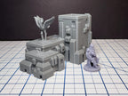 Sci-fi Scenery - Fountains and Statues - EC3D Design, Infinity, Legion, Scifi, Cyberpunk, Starfinder, courtyard, office, futuristic terrain
