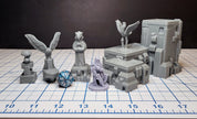 Sci-fi Scenery - Fountains and Statues - EC3D Design, Infinity, Legion, Scifi, Cyberpunk, Starfinder, courtyard, office, futuristic terrain