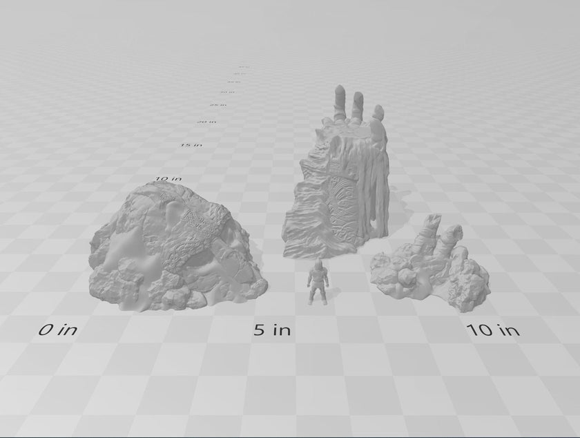 The Warden (buried statue) - DND Terrain - EC3D Wilds of Wintertide - Snow, Igloo, Arctic, Cold, scatter scenery, Pathfinder 2E, Fantasy,