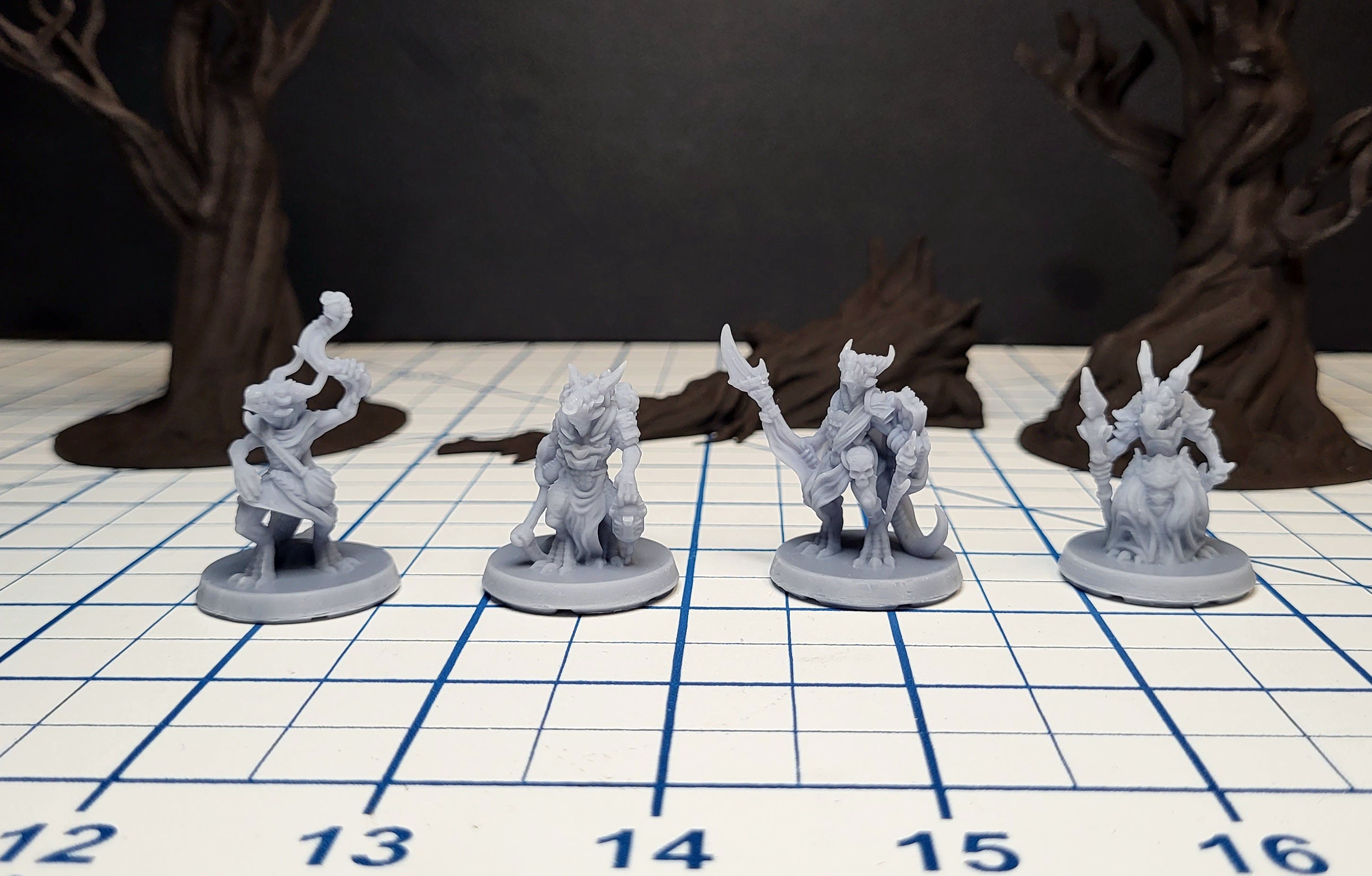 dnd essential Monster Mini Pack 2 - 22 Miniatures! - EC3D, Pathfinder 2E, Kobold, Orc, Gnoll, Bandit, Goblin | 32mm | TTRPG | Wargaming