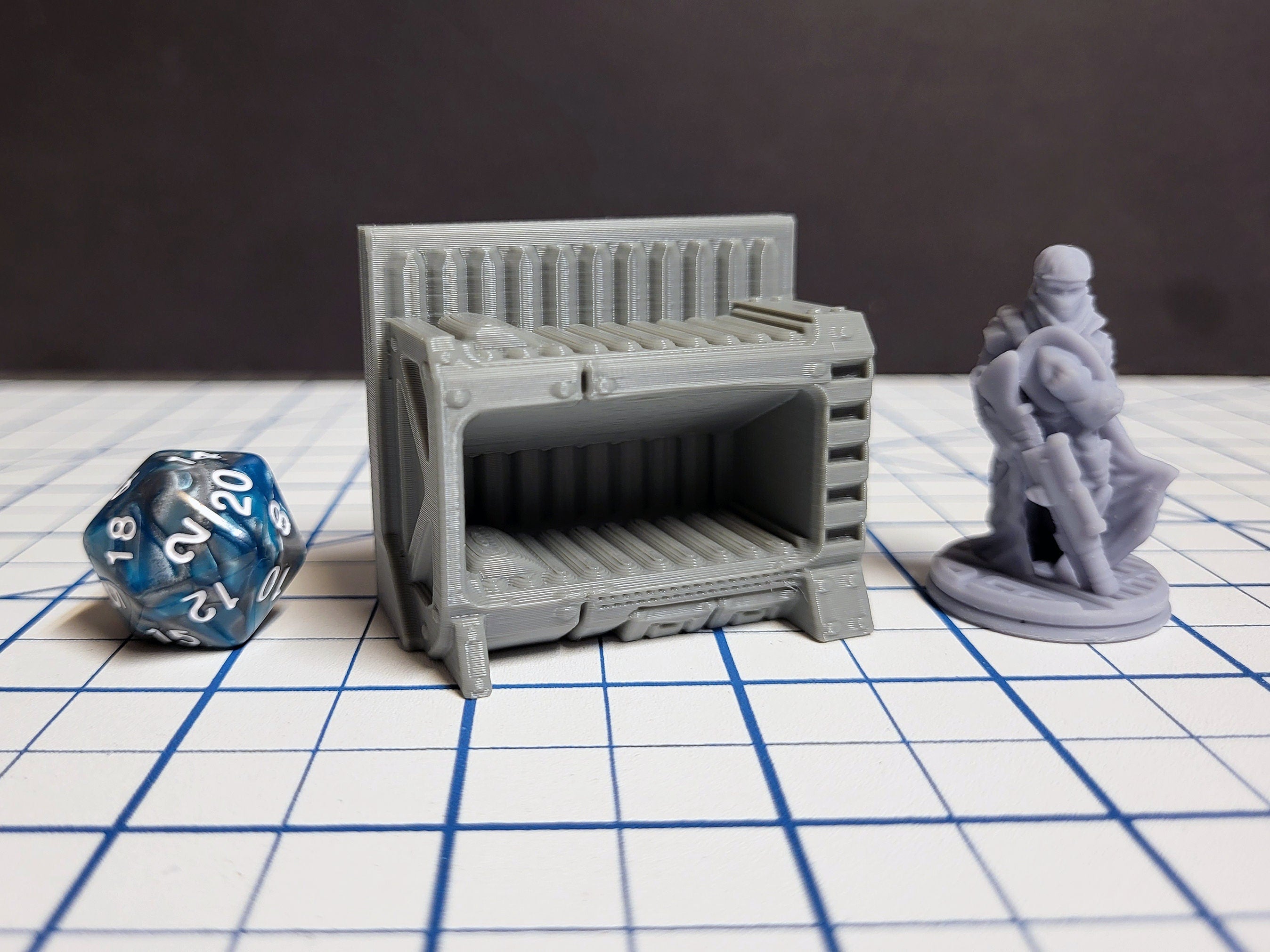 Sci-fi Scenery - Beds, tables, lockers - EC3D Design, Infinity, Legion, Scifi, Cyberpunk, Starfinder, ttrpg terrain, traveller, furniture