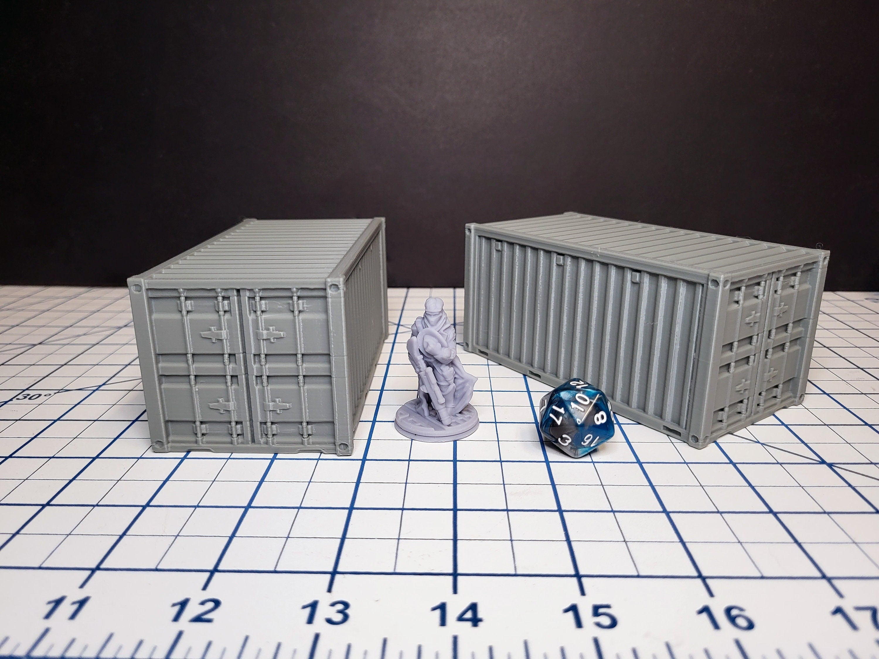 Shipping Container - Sci-fi and Modern Terrain by EC3D, for Infinity, Legion, Scifi, Cyberpunk, Starfinder, cargo, warehouse, port scenery