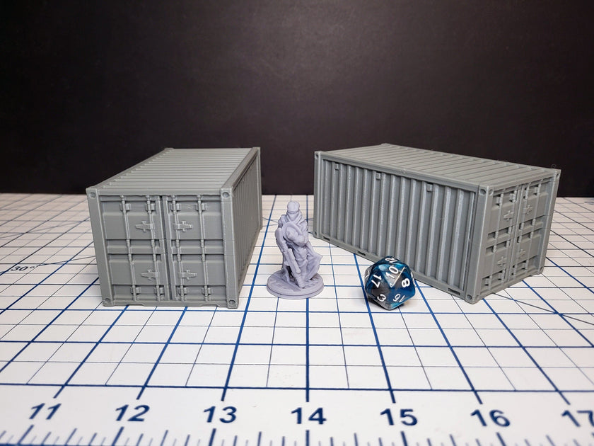 Shipping Container - Sci-fi and Modern Terrain by EC3D, for Infinity, Legion, Scifi, Cyberpunk, Starfinder, cargo, warehouse, port scenery