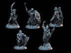 DnD Miniature Party Set 1 - 28mm Adventuring Group - Monk | Rogue | Fighter (Cleric/Paladin) | Ranger | Sorceress - Ready for action!