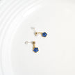 Blue Flower Pearl Drop Earrings
