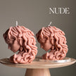 Medusa Soy Wax Candle: Sculptural Woman Head Statue Candle