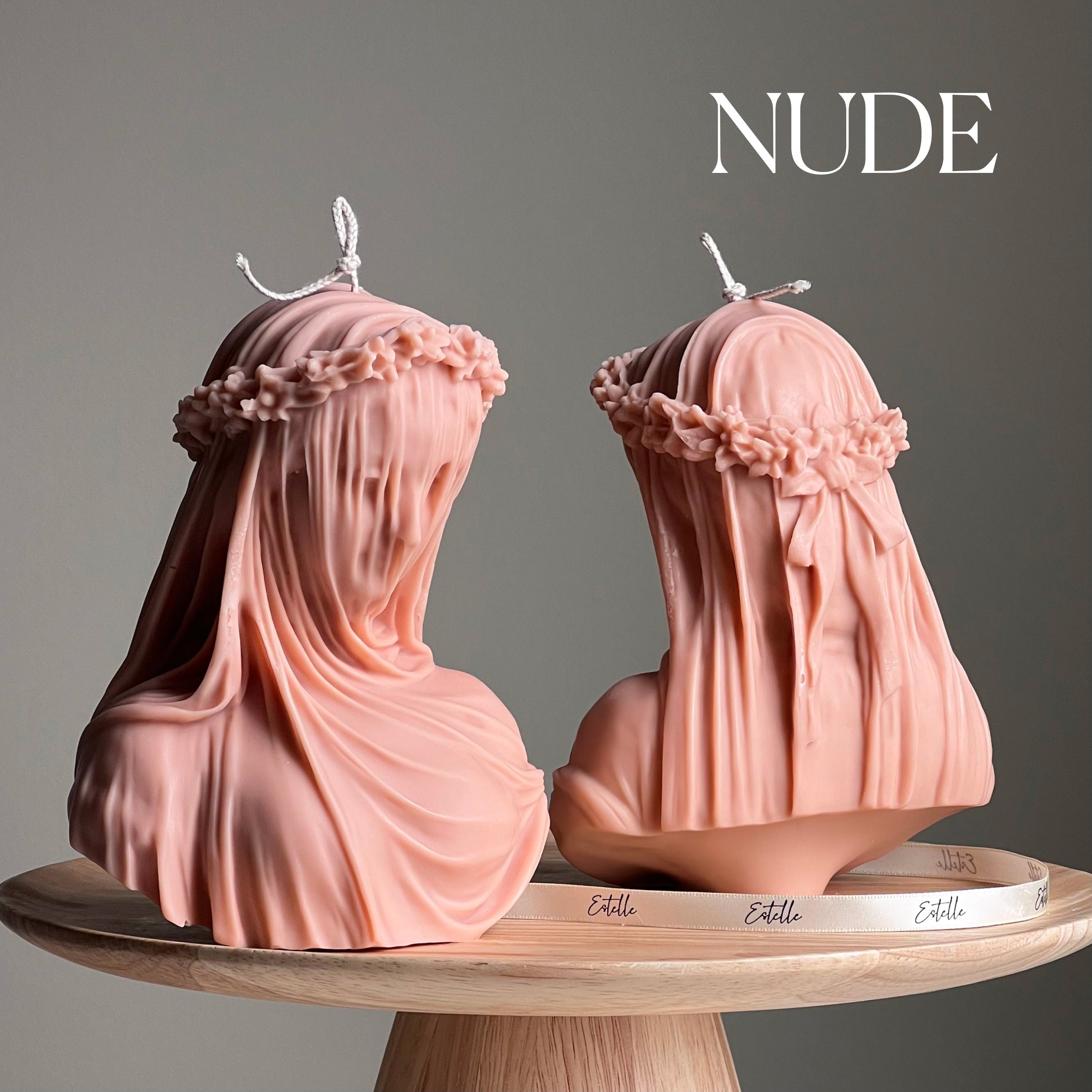 Veiled Lady Soy Wax Candle | Woman Bust Statue Candle